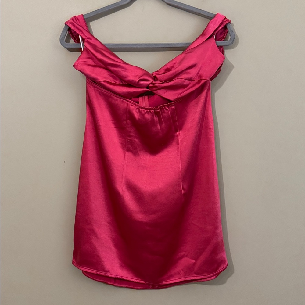 NWT- Princess Polly Rava Off The Shoulder Mini Dress, Hot Pink, Size 8 - Picture 6 of 12